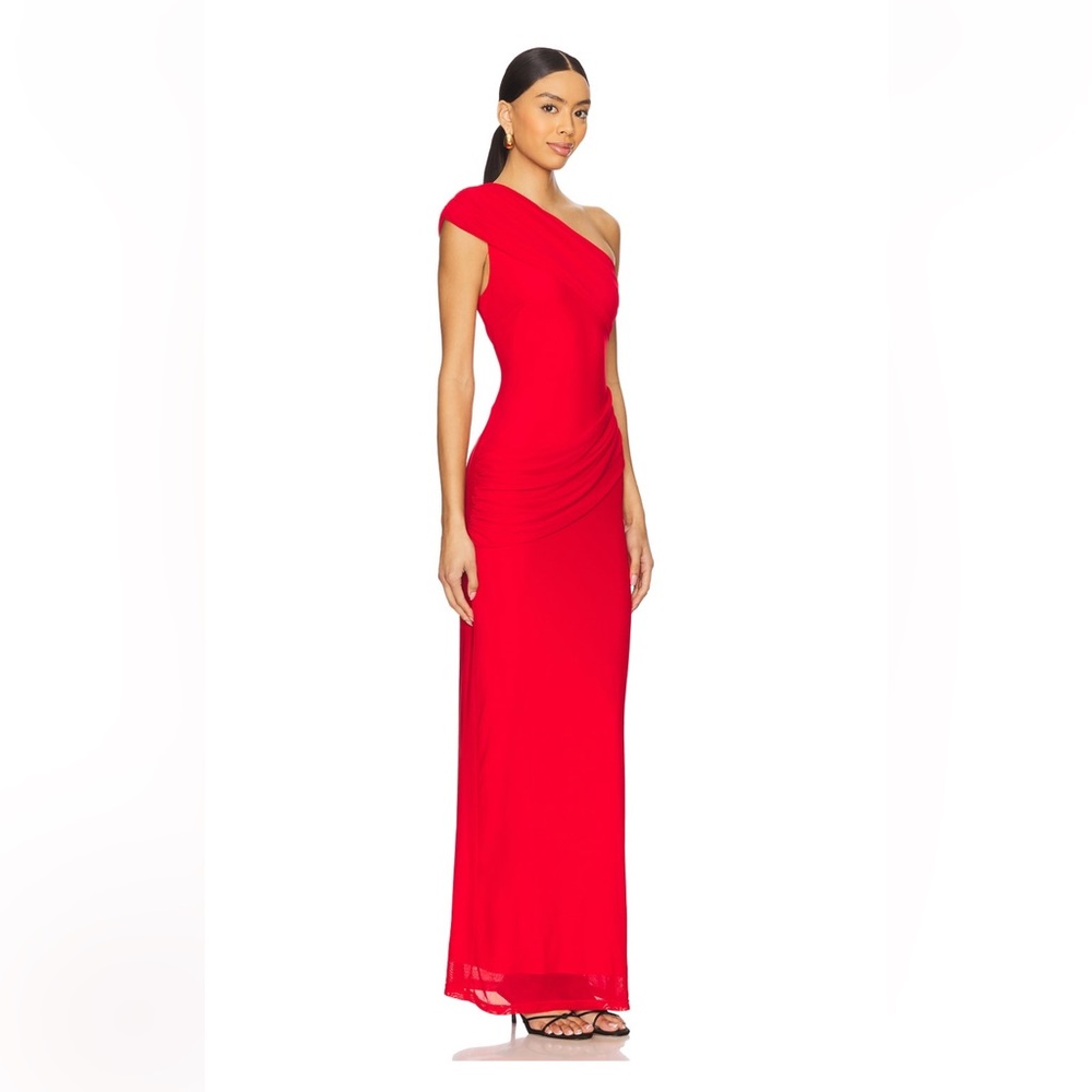 Red One-Shoulder Superdown Dress - Picture 2 of 3